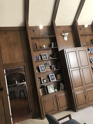 Wood to White Interior Painting Conversion BEFORE in Mt. Lebanon, PA (3)