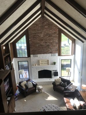 Wood to White Interior Painting Conversion BEFORE in Mt. Lebanon, PA (1)